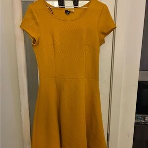 Divided Mustard Mini Dress